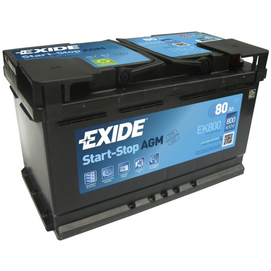 Μπαταρία Exide EK800 AGM 12V 80Ah 800A Start-Stop 315Χ175Χ190