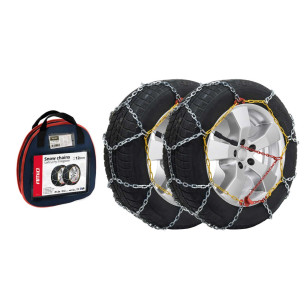 Amio - Αλυσίδες Χιονιού 12mm KN-100 με Ασύμμετρο Ρομβοειδές Σχέδιο για Βελτιωμένη Πρόσφυση και Έλεγχο σε Χιόνι & Πάγο με Ανθεκτική Κατασκευή - 1 Σετ (02115/AM)